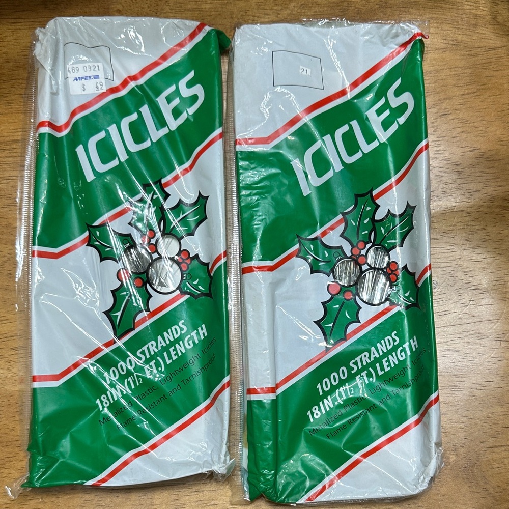 Vintage Icicle Strands new old stock. 2 packages